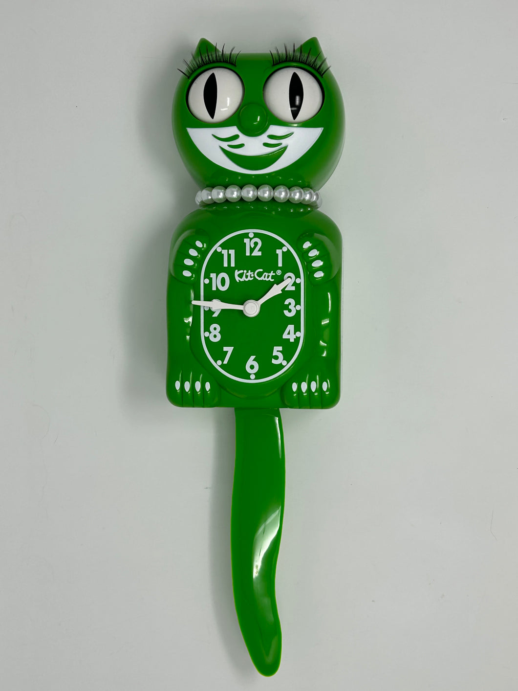 Classic Green Lady Kit Cat Clock