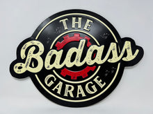 Load image into Gallery viewer, Badass Garage Embossed Metal Sign

