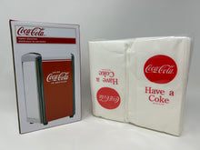Load image into Gallery viewer, Coca Cola &quot;Drink Coca-Cola&quot; Full Size Napkin Dispenser and Coca Cola Napkins
