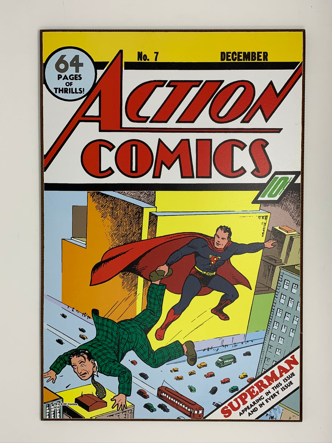Action Comics Superman Issue 7 Wooden Sign