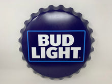 Load image into Gallery viewer, Bud Light 16.5&quot; Bottle Cap Tin Sign
