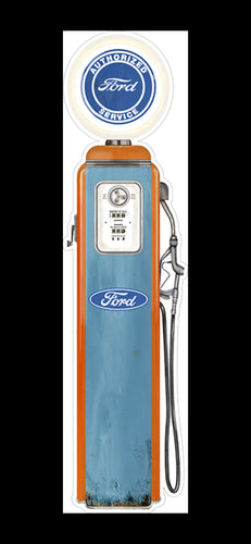 Authorized Ford Service Gas Pump Wooden Sign