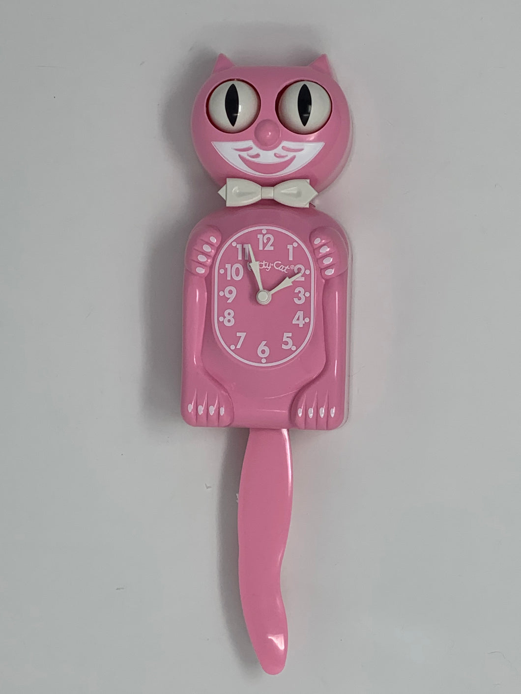 Pink Satin Male Kitty Cat Clock - Limited Edition