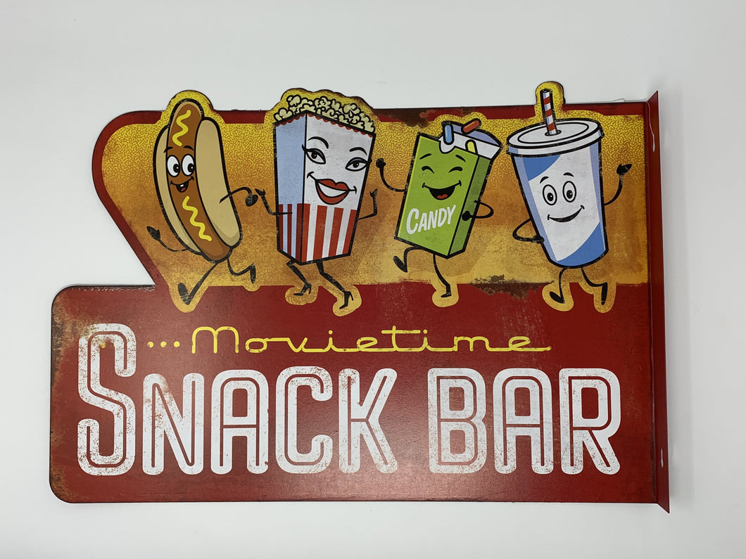 Movie Time Snack Bar Metal Sign