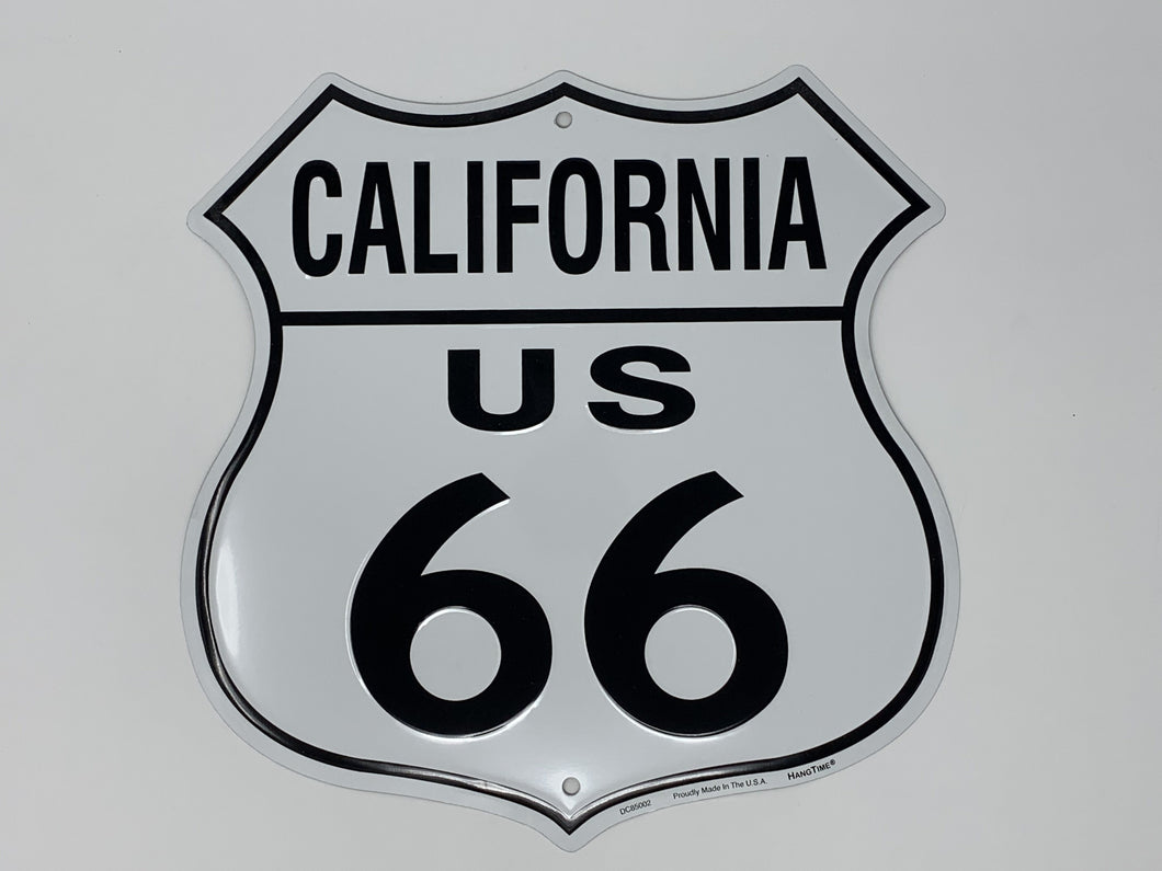 California Route 66 Shield Embossed 12