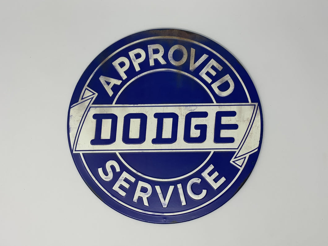 Dodge Approved Service Embossed Tin Sign