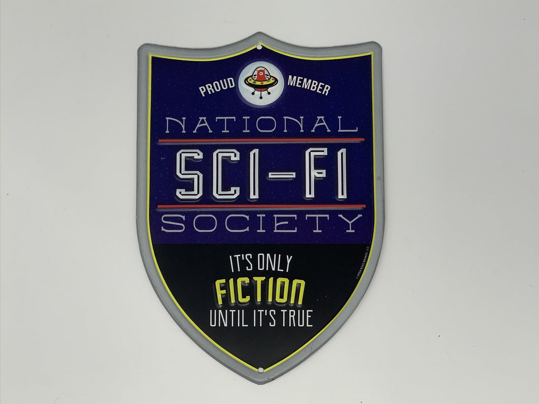 National Sci-Fi Society Embossed Metal Sign