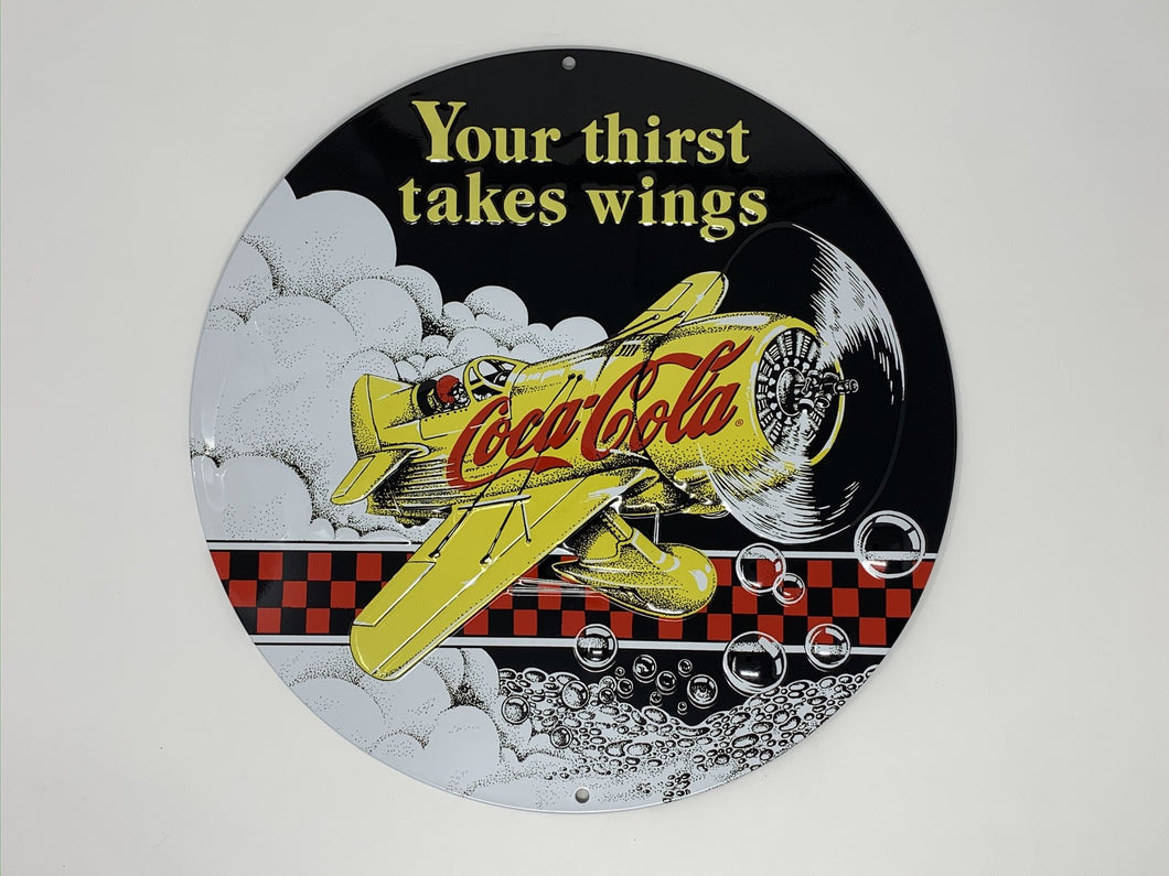 Coca Cola Gee Bee Racer Embossed Tin Sign