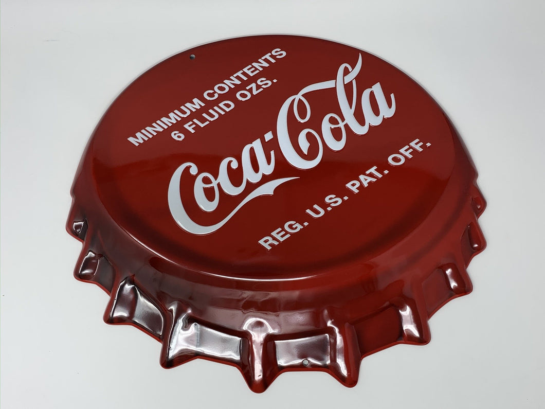 Coca Cola Embossed Bottle Cap Tin Sign