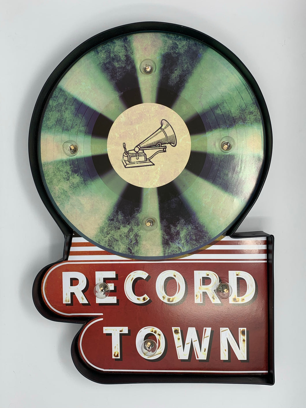Record Town LED Lighted Sign
