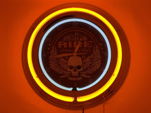 Load image into Gallery viewer, Ride Motorcycle Club Neon Clock - Double Neon Ring
