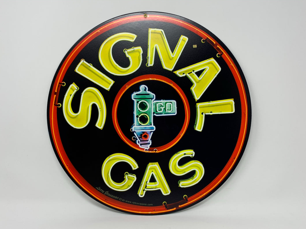Signal Gas Round Steel Sign