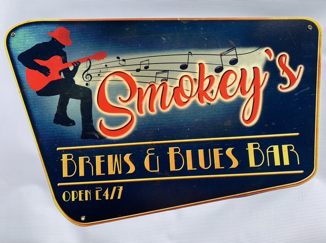 Smokey's Blues Bar Steel Sign