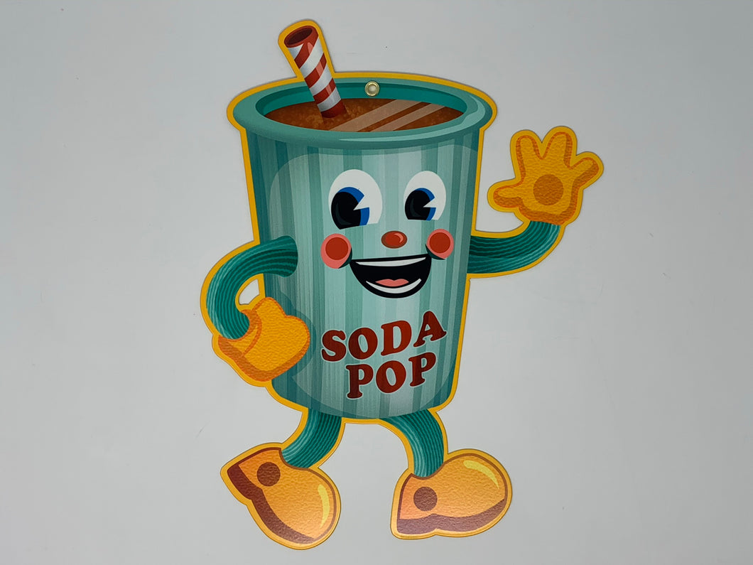 Vintage Soda Pop Dancing Food Steel Sign